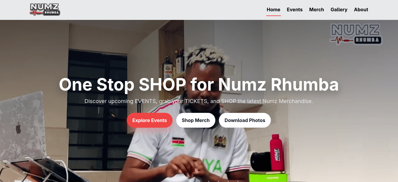 Numz Entertainment website built by GuruCrafts