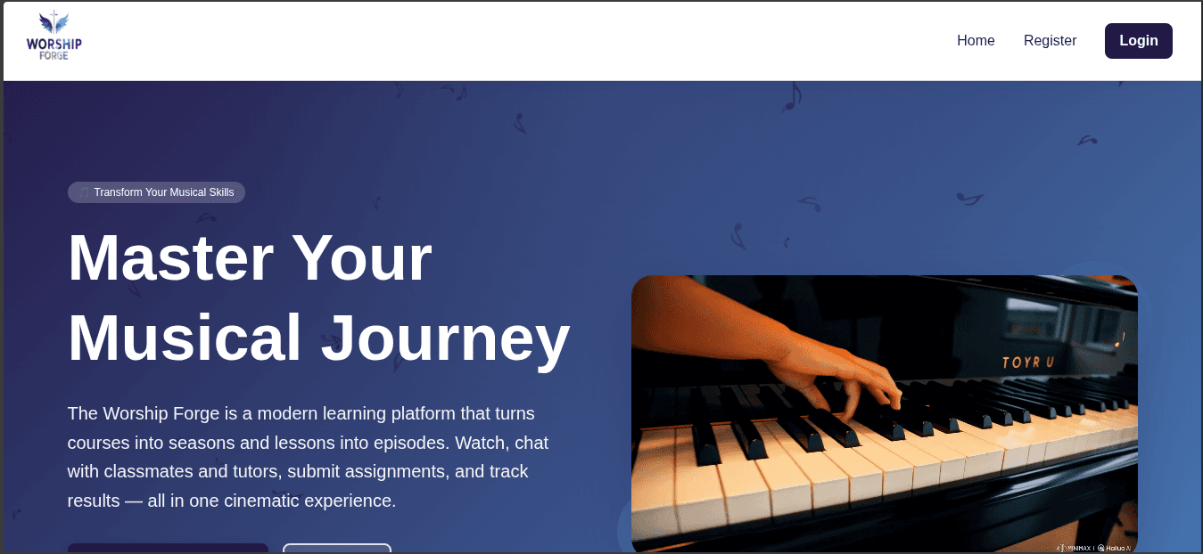 The Worship Forge website built by GuruCrafts