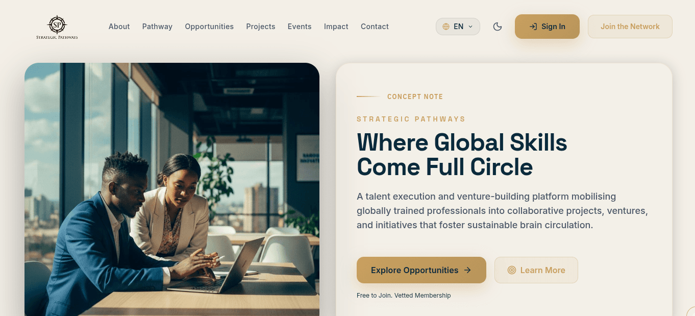 Strategic Pathways website built by GuruCrafts